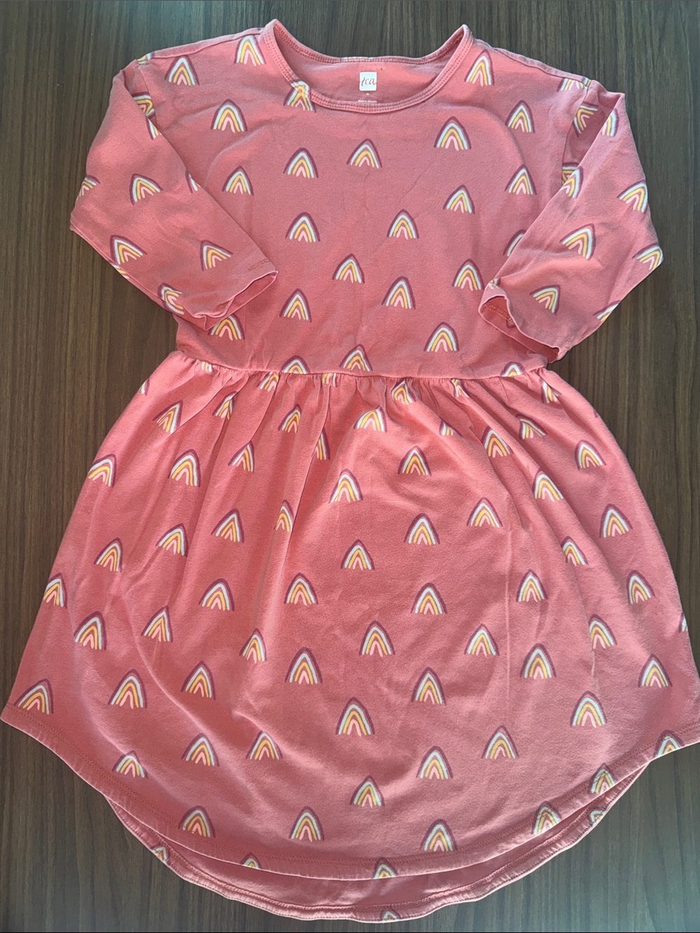 Tea Collection Pink Rainbow Print Casual Dress Size 6